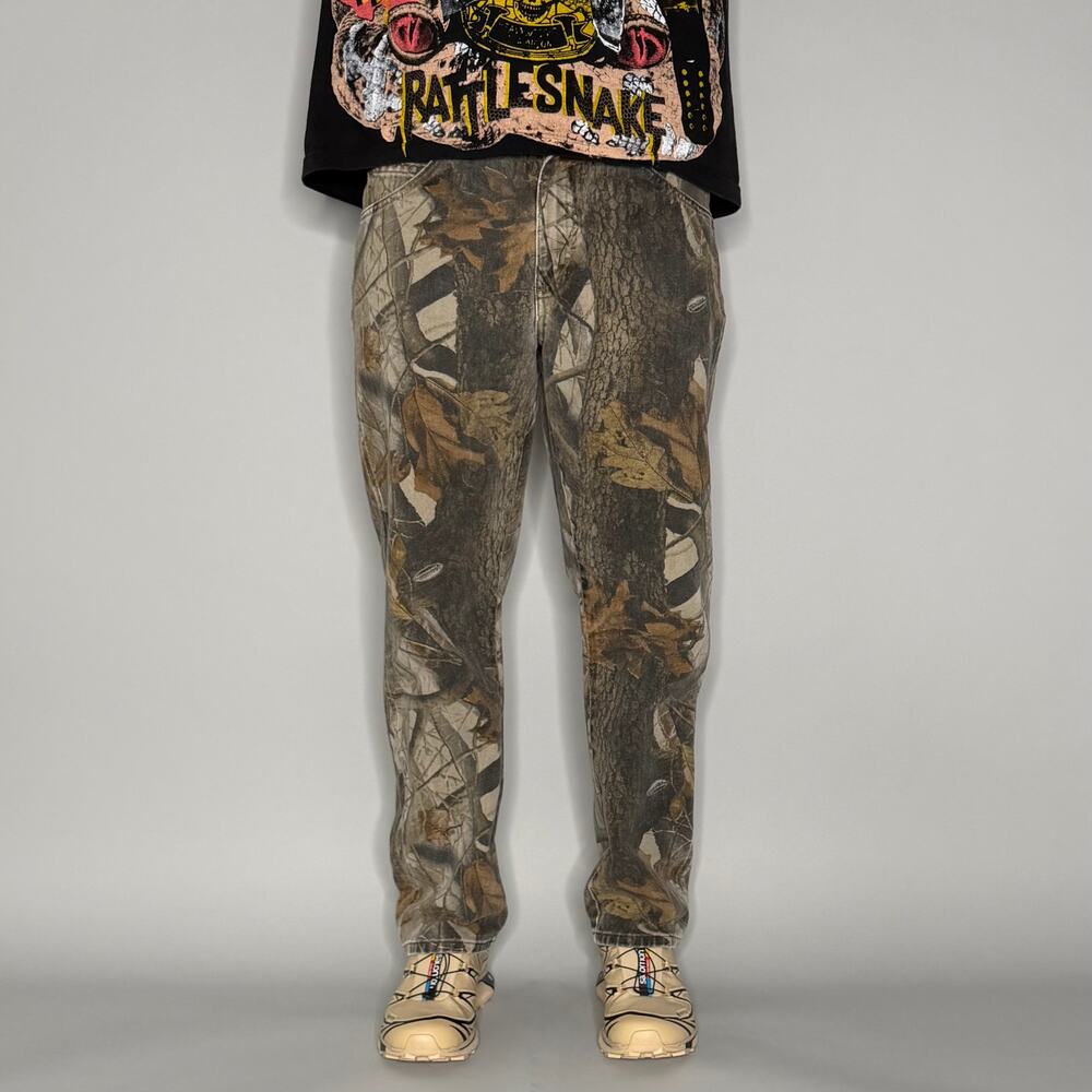 Vintage 90s Wrangler Camo Jeans 33x30 Baggy Fit Denim Real Tree Woodland - Picture 2 of 6